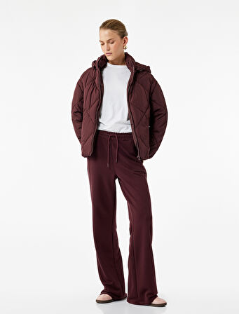 Polar Cep Detaylı Uzun Kollu Fermuarlı Su İtici Kapşonlu Kapitone Mont