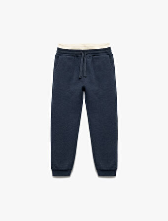 Ribanalı Beli Bağlamalı Cepli Şardonlu Basic Eşofman Altı