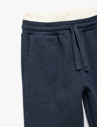 Ribanalı Beli Bağlamalı Cepli Şardonlu Basic Eşofman Altı