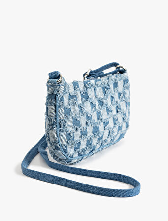 Askılı Denim Patchwork Çapraz Çanta