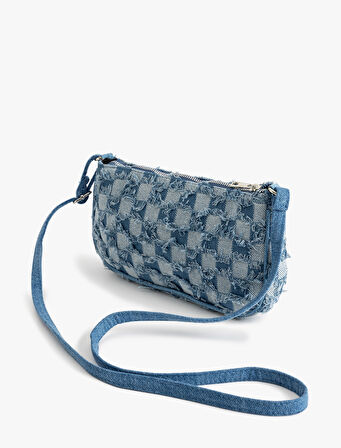 Askılı Denim Patchwork Çapraz Çanta
