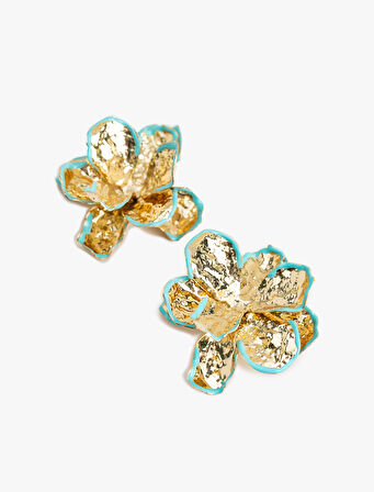 Büyük Boy Çelik Çiçek Küpe