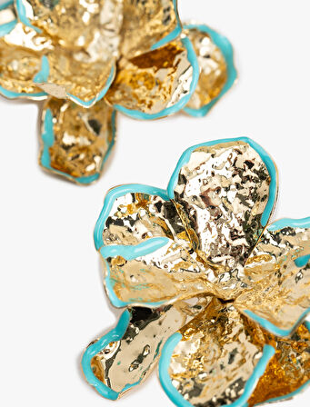 Büyük Boy Çelik Çiçek Küpe