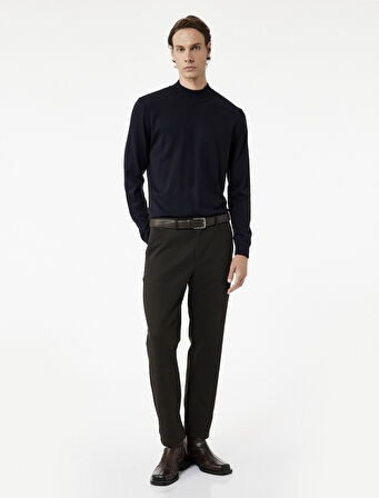 Uzun Kollu Regular Fit Dik Yaka Basic Triko Kazak