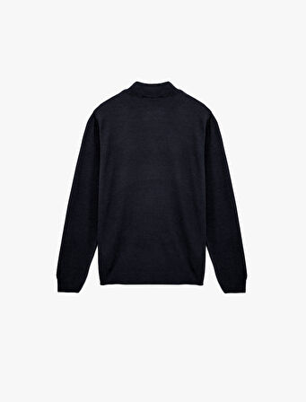 Uzun Kollu Regular Fit Dik Yaka Basic Triko Kazak