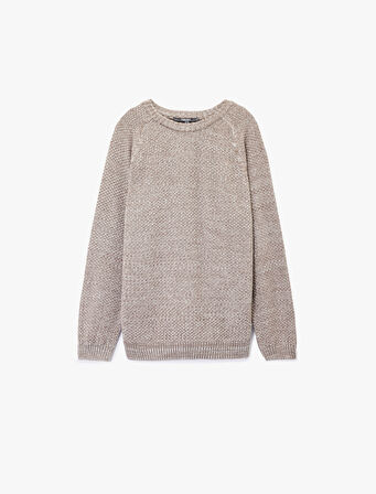 Regular Fit Uzun Kollu Basic Bisiklet Yaka Triko Kazak