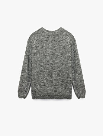 Regular Fit Uzun Kollu Basic Bisiklet Yaka Triko Kazak