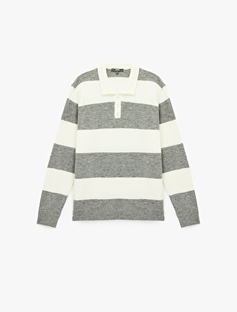 Regular Fit Uzun Kollu Polo Yaka Triko Kazak