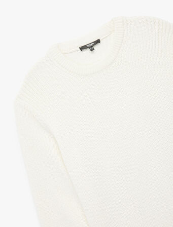 Uzun Kollu Dokulu Bisiklet Yaka Triko Kazak