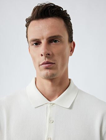 Regular Fit Düğmeli Polo Yaka Pamuklu Kısa Kollu Triko Tişört