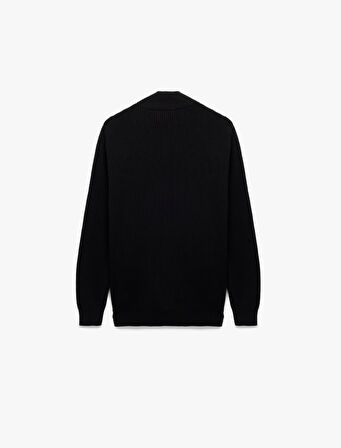 Uzun Kollu Pamuklu Tam Fermuarlı Triko Hırka