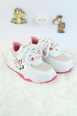 Unisex Çocuk Spor Ayakkabı Kuromi Spor Ayakkabı Özel Tasarım BaĞçıklı ve Cırtlı Çocuk Sneaker Spor