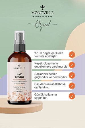 Besleyici Ve Güçlendirici Saç Bakım Spreyi 100 ml %100 Doğal (Hair Care Spray)