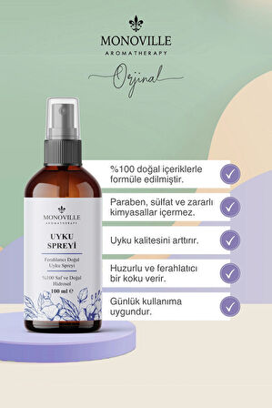 Uyku ve Yastık Spreyi 100 ml %100 Doğal (Sleep and Pillow Spray)