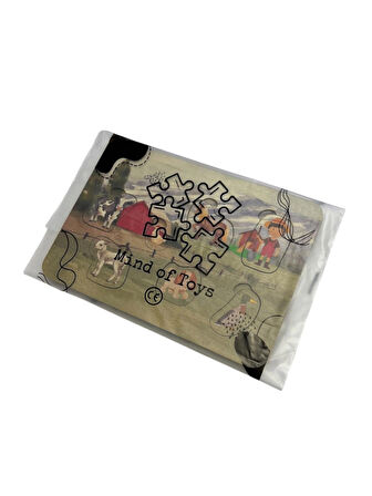 Dino Dünyası, Ahşap Çocuk Puzzle, Renkli Dinozor Temalı Yapboz, Bul Tak Bulmaca, 6 Parça