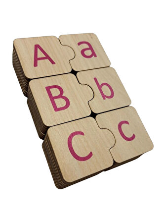 Ahşap Sayı Eşleme, Pembe, Sayı Puzzle, Ahşap Puzzle, Montessori Sayı Bulmaca Oyunu, Sayma Oyunu