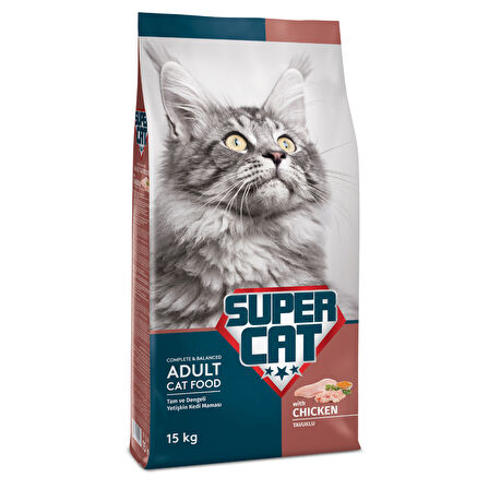 Super Cat Tavuklu Yetişkin Kedi Maması 15 kg