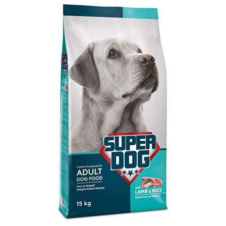 Super Dog Kuzu Etli Yetişkin Köpek Maması 15 kg