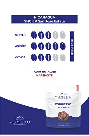 Nicaragua - SHG EP San Jose Estate Yöresel Çekirdek Kahve 250 GR