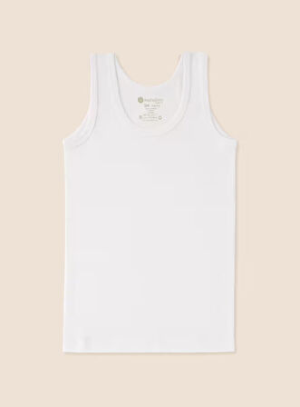 Beyaz Erkek Çocuk Organik Pamuk Ribana Atlet 3' Lü 2002-3