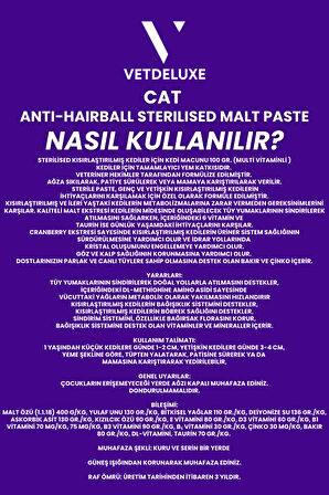 Sterilised Adult Cat Malte Paste Kısır Kediler İçin Tüy Yumağı Önleyici Kedi Malt Macunu 100 Gr