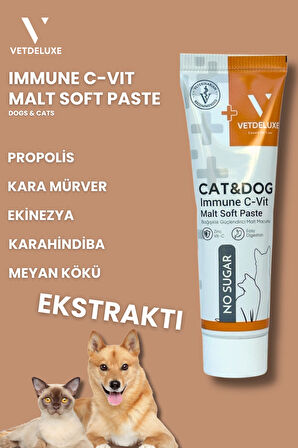 Immune C-Vit Malt Paste C Vitaminli Kedi ve Köpek Bagisiklik Güçlendirici Malt Macunu 100 Gr