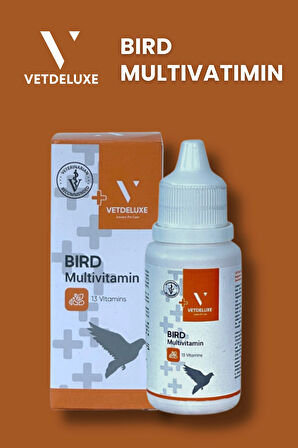 Kuş Multivitamin Tüm Kafes Kuşları ve Güvercinler için 13 Farklı Vitamin İçeren Damla 30 Ml