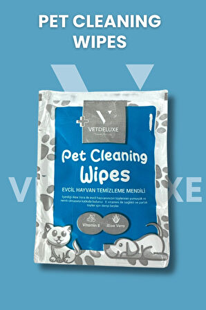 Pet Wipes E Vitamini Aloe Vera Destekli Evcil Hayvan Temizleme Havlusu 21x21 Cm