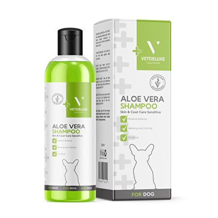 VETDELUXE Dog Shampoo Aloevera Köpekler İçin Aloevera Özlü Şampuan 200 ml