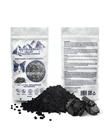 DOĞSEK Kedi Kumu Koku Giderici Excellence KM Pellet Activated Carbon 230 gr Kömür Bazlı Pelet Aktif Karbon