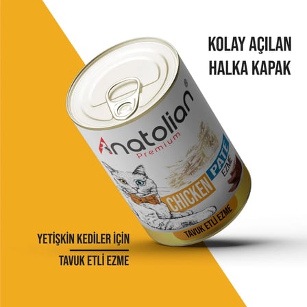 Anatolian Premium Tavuklu Ezme Yetişkin Kedi Konservesi 6'lı (6 x 400 gr)