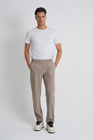 Taş - XL Lacivert Beli Bağcıklı Arka Cep Detaylı Rahat Kalıp Erkek Eşofman Alt