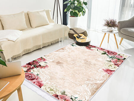 Dekoreko İpek Halı Dijital Saçaklı 1814 Desen 1