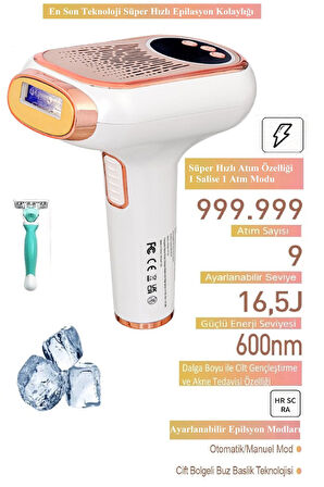 Bright Elegance Be-9077f Ultra Hızlı Buz Başlık Profesyonel Lazer 999.999 Atım Otomatik/manuel Mod