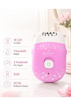 Bright Elegance BE-1189 Kablosuz Şarjlı 2 Kademe 18 Çift Cımbız Epilasyon Aleti