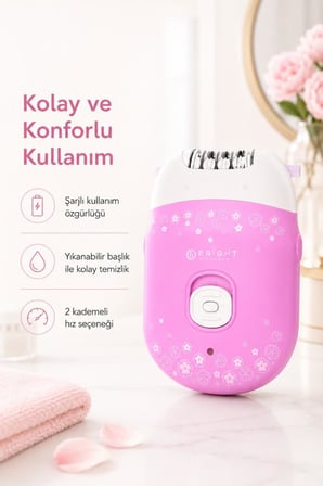 Bright Elegance BE-1189 Kablosuz Şarjlı 2 Kademe 18 Çift Cımbız Epilasyon Aleti