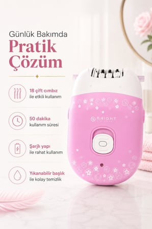 Bright Elegance BE-1189 Kablosuz Şarjlı 2 Kademe 18 Çift Cımbız Epilasyon Aleti