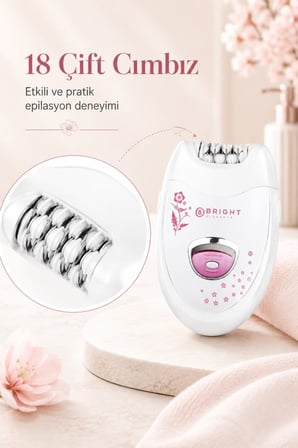 Bright Elegance BE-1196 Kablosuz Şarjlı 2 Kademe 18 Çift Cımbız Epilasyon Aleti