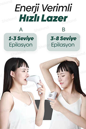 Sheland Pro Ipl Lazer Epilasyon Tüy Alma Cihazı 8 Kademeli 900.000 Atım