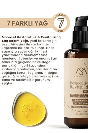 Moonset Besleyici Ve Onarıcı Saç Bakım Yağı 50 ml - Tüm Saç Tipleri İçin E Vitaminli Özel Formül