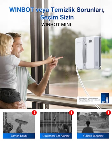 Ecovacs Winbot Mini Cam Silme Robotu ve Cam Silme Solüsyonu