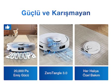 Ecovacs Deebot T30C Beyaz Robot Süpürge ve 1 lt Solüsyon