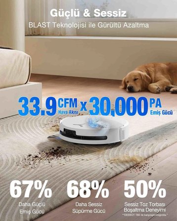 Ecovacs Deebot T90 Pro Omni Robot Süpürge ve Yer Silme Solüsyonu