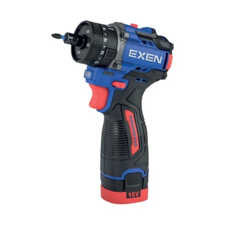 EXEN EN 162 MULTİ - 16V 2Ah 60N.m Kömürsüz Darbeli Şarjli Matkap (4 Fonksiyonlu)
