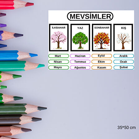 Mevsim Eğitici Tablo 35x50 cm Bristol Baskı 02