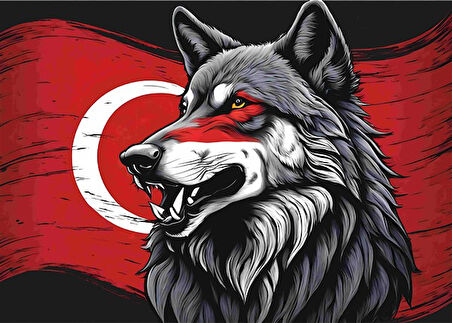 ASİL KURT 4 70X50CM KARTON ÇERÇEVESİZ TABLO