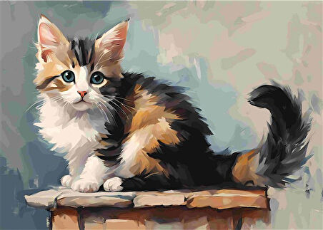 SEVİMLİ KEDİ CAT2 70X50CM KARTON ÇERÇEVESİZ TABLO