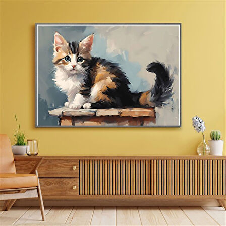 SEVİMLİ KEDİ CAT2 70X50CM KARTON ÇERÇEVESİZ TABLO