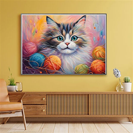 SEVİMLİ KEDİ CAT3 70X50CM KARTON ÇERÇEVESİZ TABLO