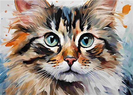 SEVİMLİ KEDİ CAT4 70X50CM KARTON ÇERÇEVESİZ TABLO